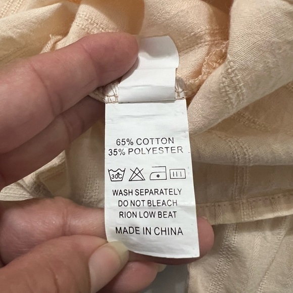 Mock neck Puff sleeve Lace Blouse in Apricot - Picture 8 of 12